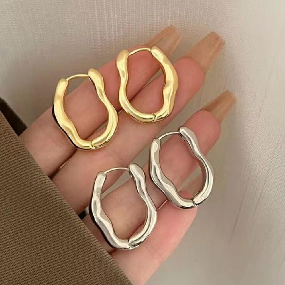 Temperament Irregular Geometric Earrings Twist Wave Wave Earrings Fashion Accessories