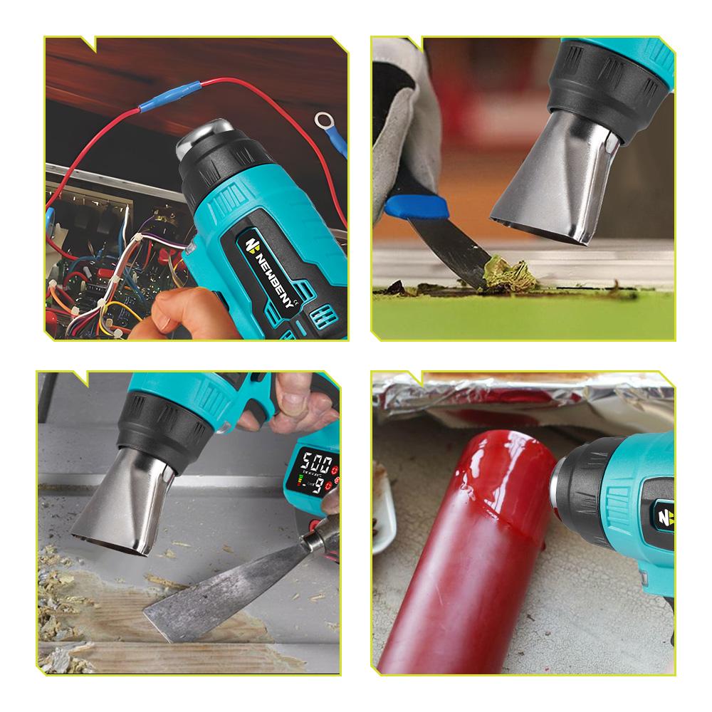 2000 Вт электрические тепловые пушки, фен, 9 передач, регулируемые беспроводные бытовые электроинструменты для батареи Makita 18 В