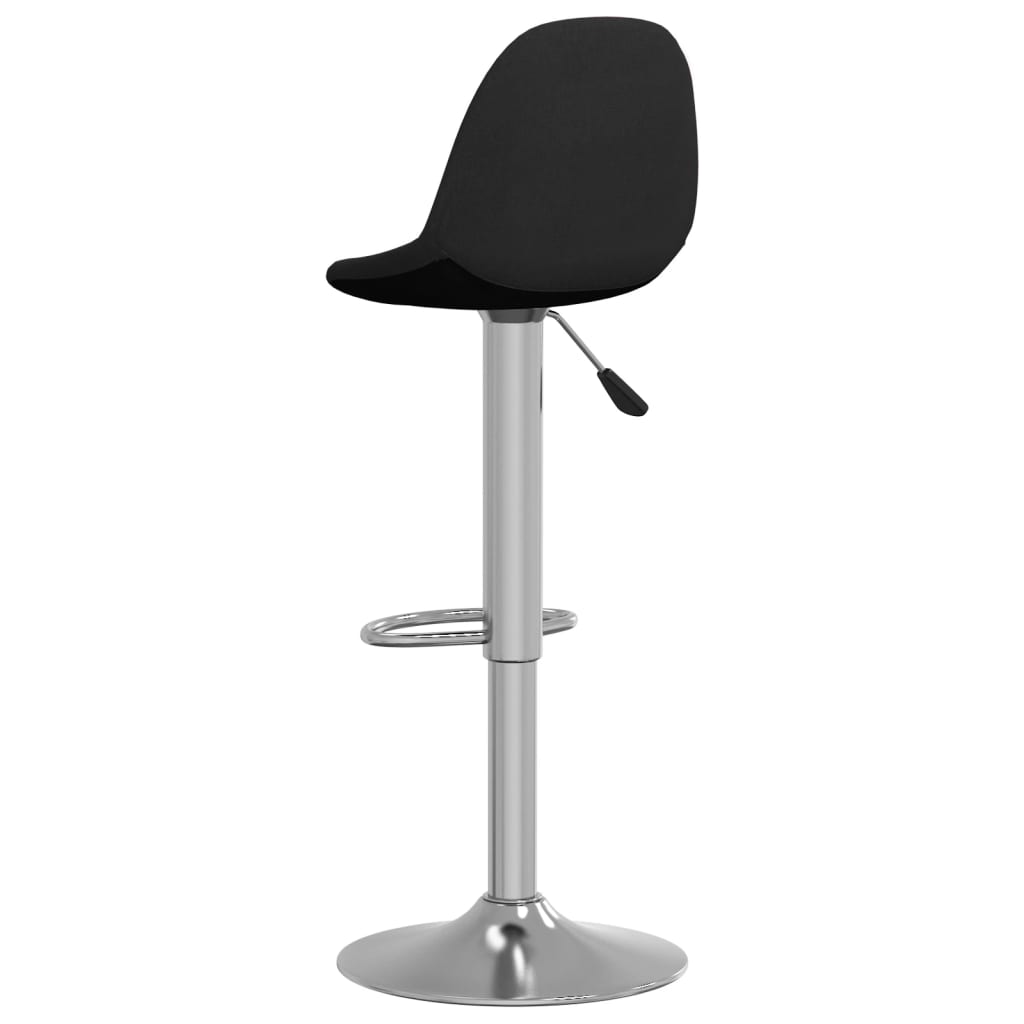 Bar Stool Set of 2 Black Fabric