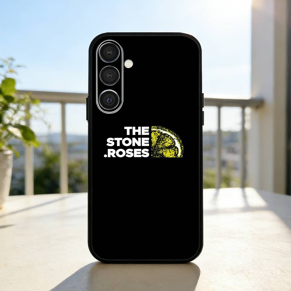 Band The S-Stone R-Roses Phone Case For Samsung A73,72,71,A52,51,40,41,A22,A32,31,A13, Soft Black Shell