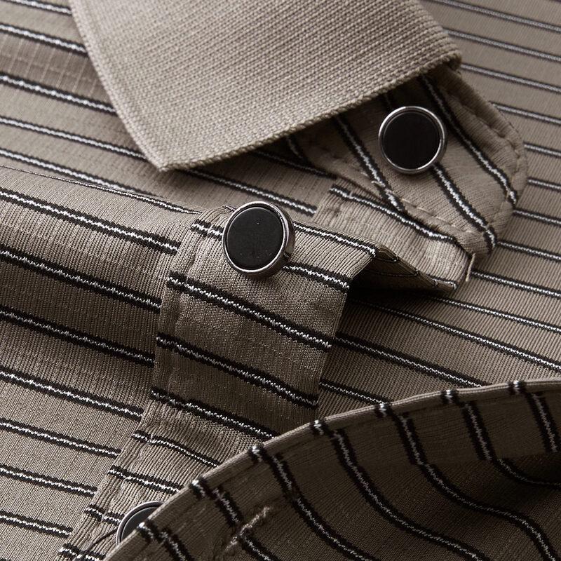 Мужская дышащая полосатая рубашка-поло в стиле business casual от FIRS