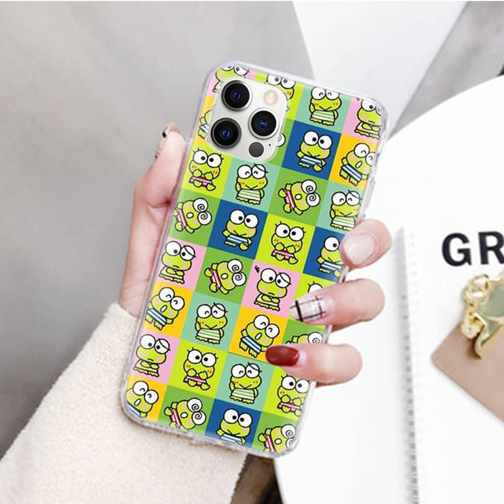 Прозрачный чехол JZ9 Keroppi для Samsung A04 A14 A23 M33 M53 Realme 10 9 C35 C55 VIVO Y02 X80 Infinix Hot 30 Note 11 Tecno Spark 8P Pro