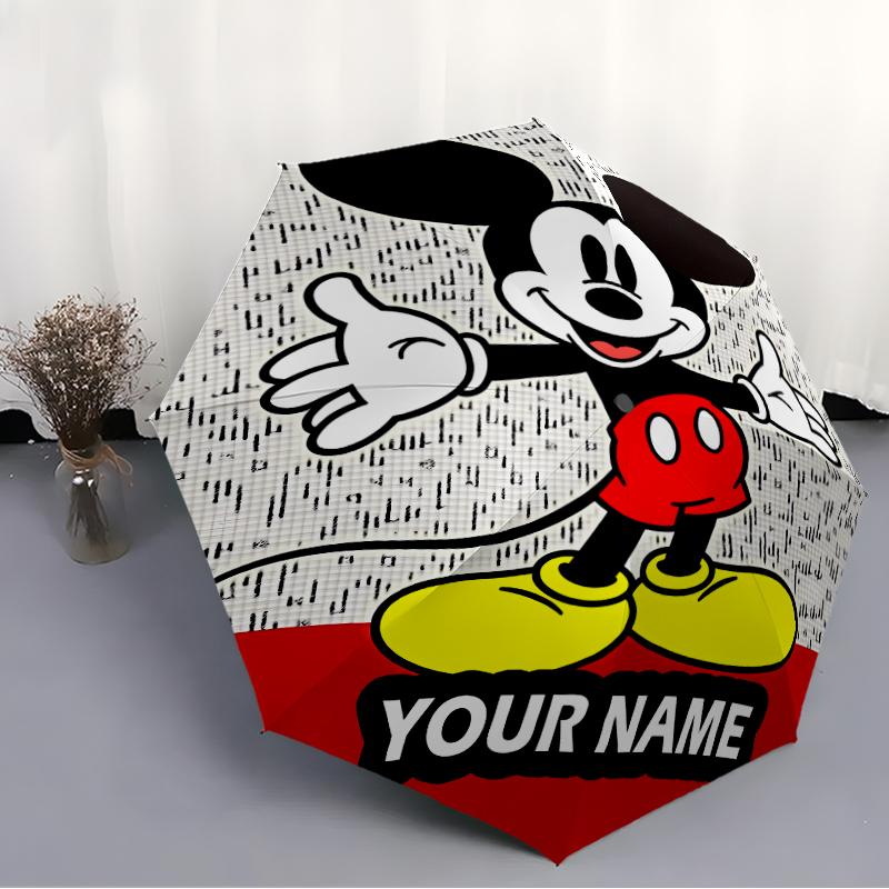 Personalized Name M-Mickey  Print Umbrella - Automatic Open/Close, Eight-Rib Durable Frame, Automatic Folding Umbrella