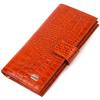 Lacquered Vertical Men's Wallet Made of Genuine Textured Leather with Crocodile Embossing CANPELLINI 21719 Brown