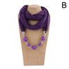 Women's Solid Color Necklace Collar Scarf Beads Pendant Autumn Winter Scarves Warm EMA