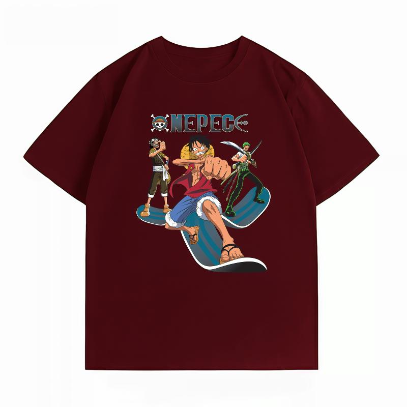 One Piece Straw Hat Crew Luffy Zoro Usopp Print T-Shirt Casual Short Sleeve Cotton Anime Streetwear Unisex's T-Shirt