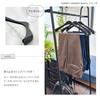 Shinko Hanger Slim Slacks Hanger with Non-Slip Stop Bar, 42cm Wide, "Reverse" Fits Jackets, Slim Stop 42, Black, Swivel Hooks, Made in Japan, 2 Hanger