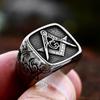 New Vintage Stainless Steel Masonic Ring For Men Fashion Punk High Quality Religious Amulet Rings Biker Jewelry Gifts Wholesale 5