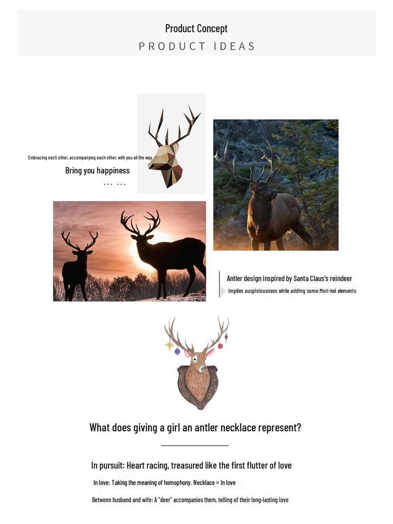 Модное колье-подвеска в виде оленя из стерлингового серебра 925 пробы - Идеальный рождественский/подарок на день рождения для женщин