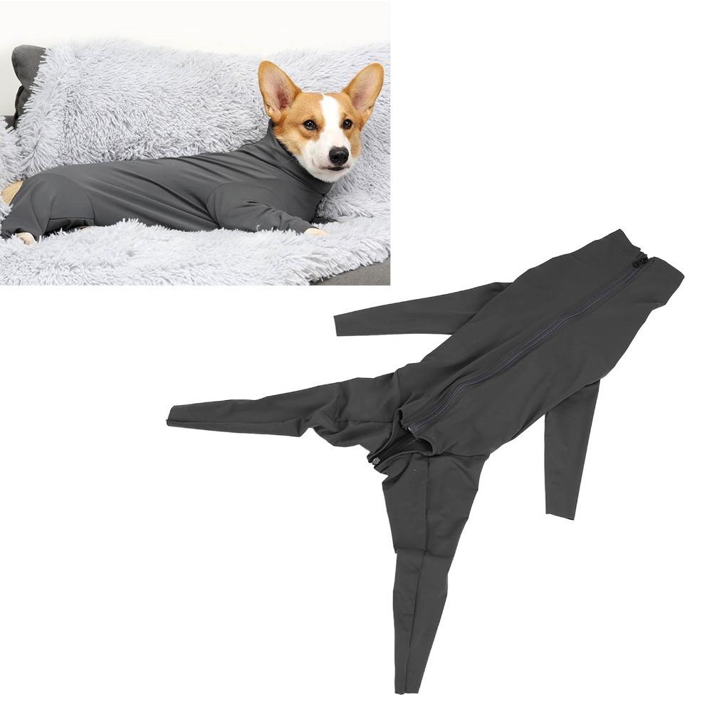 Zipper Closure Dog Recovery Suit Elastic Zipper Dog Outfit Dog Four-legged Jumpsuit Anti Licking