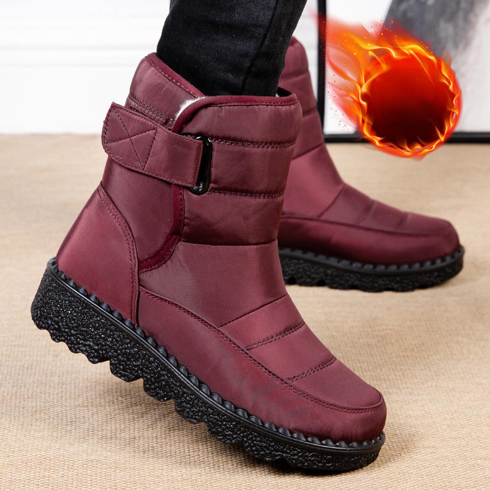 Warm Women's Snow Boots Women's Velcro Waterproof Cotton Boots Plus-size Women's Boots Casual Women's Shoes