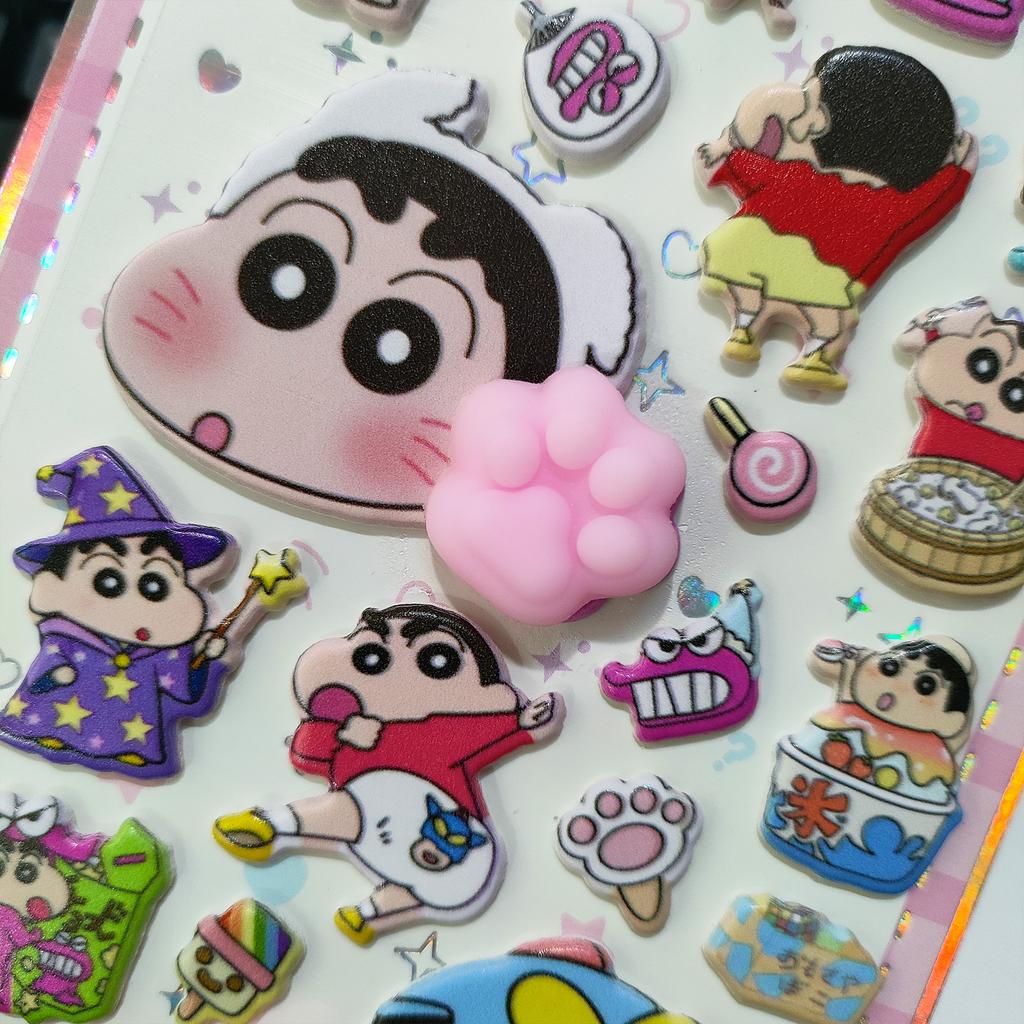 Hot Cute Crayon Shinchan soft three-dimensional stickers, suitable for DIY crafts, laptops, and other decorative stickers
