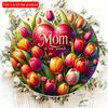 2D Flat 20*20cm1pc You Are the Best Mom In the World Brilliant Colorful Tulip Pattern Circular Wooden Sign, Happy Mother's Day Vivid Floral Design Pen