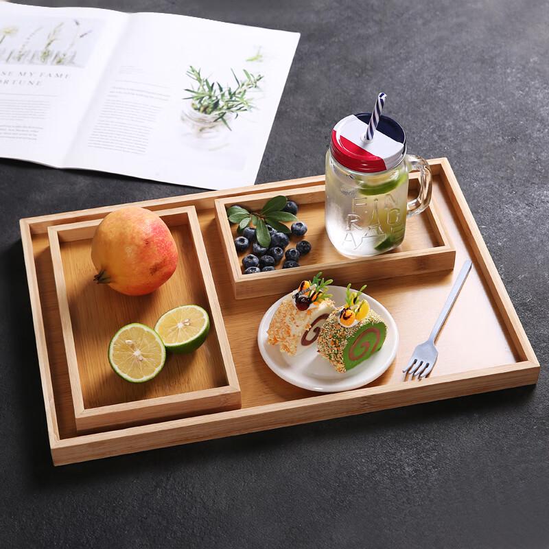 Bamboo and Wood Snack Serving Tray
