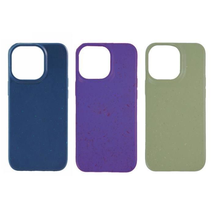 Coque biodégradable - iPhone 15 Pro Max - Bleu marine - Écologique - Paille de blé