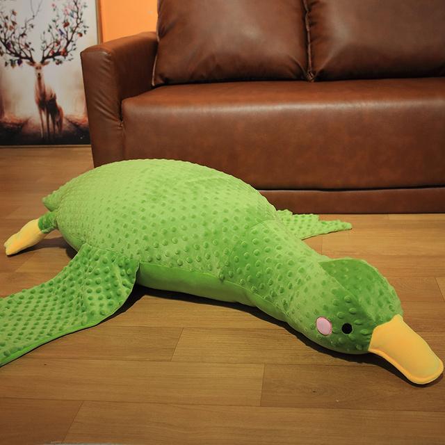 70 /100 /120cm Huge Size Massage Duck Plush Toys Stuffed Soft Lying Goose Pillow Cartoon Animal Mat Dolls Baby Kids Appease Toys