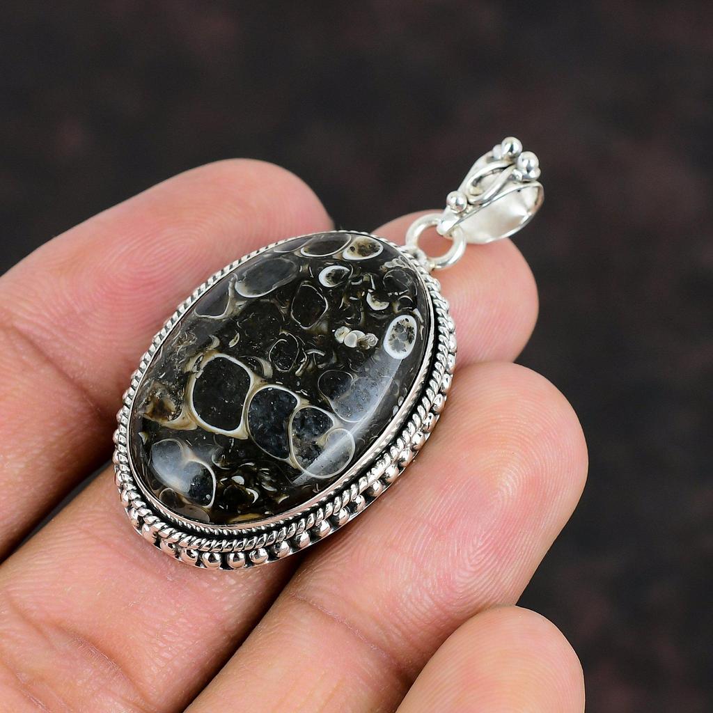 Подвеска из агата Turritella, серебряные подвески 925 пробы, подвеска из настоящего драгоценного камня, уникальные стильные украшения, подарки на помолвку, украшения ручной работы в стиле бохо