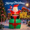 5,9 фута Рождественский Праздничный Надувной Декор для Двора Модель Санта Клауса с Подарочной Коробкой Рождественская Игрушка Украшение для Дома Праздничные Принадлежности Украшения Подарки