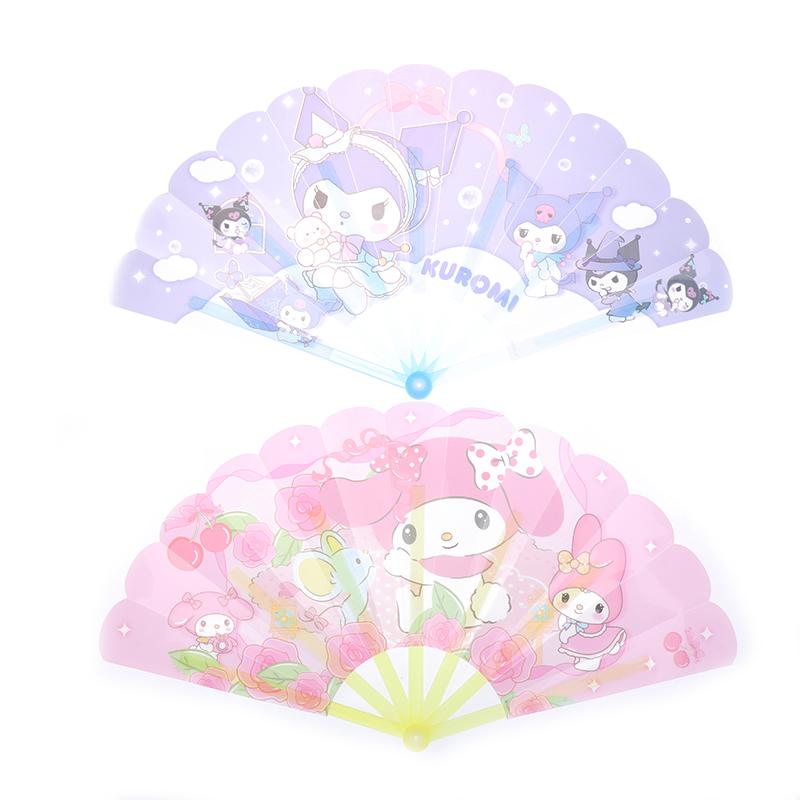 Милый мультфильм аниме Sanrio Kuromi My Melody Cinnamoroll Seven Fold Fan Портативный летний складной веер Подарки для детей и студентов