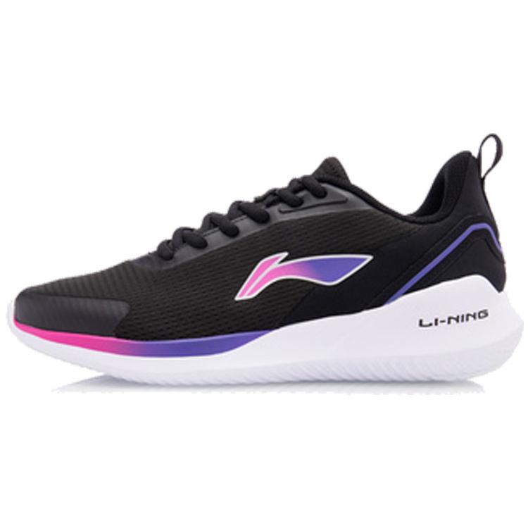 Li Ning Амортизация Низкие Беговые Кроссовки Женские Черный Розовый Фиолетовый ARHQ306-1
