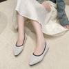 Fashion Women's Large Size Flat Shoes Autumn New Pointed Head Shallow Mouth Mesh Cloth Breathable Non-slip Soft Sole Single Shoes