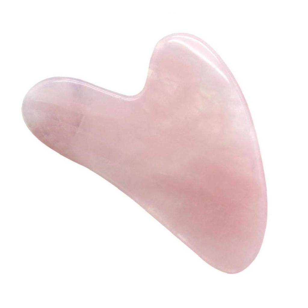 Natural Rose Quartz Stone Guasha Facial Face Neck Body Gua Sha Board Massager
