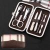 Leather Box 8-piece Beauty and Nail Art Set Exfoliating Pedicure Clipper Set Gift Set Nail Clipper Set