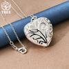 925 Sterling Silver 18 Inch Stereoscopic Heart AAA Zircon Pendant Necklace Jewelry