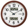 Настенные часы Landex Analog Dear Days с подсветкой Автоматическая подсветка Бесшумная непрерывная секундная стрелка Дисплей температуры и влажности Темно-коричневый YW9178DBR
