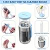 Portable Baby Bottle Cleaning Kit with Silicone Nipple Brush, PP Material, Magnetic Drying Rack, Standard Caliber, Chinese Mainland Made