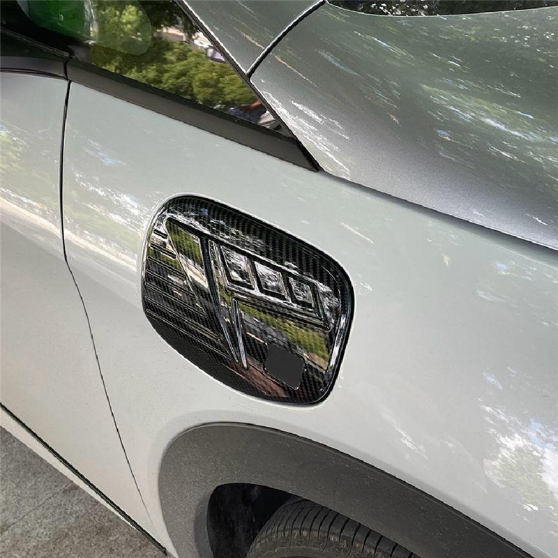 Authentic Car Carbon Fiber Grain Charging Port Door Cover Trim Sticker For BYD Dolphin Atto1 EA1 Car Parts