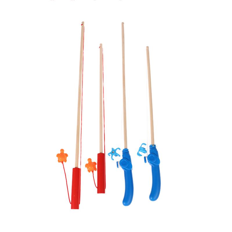 Baby Magnetic Fishing Toy Children'S Fishing Rod Extended Wooden Fishing Rod Built-In Strong Magnetic Hook Fishing