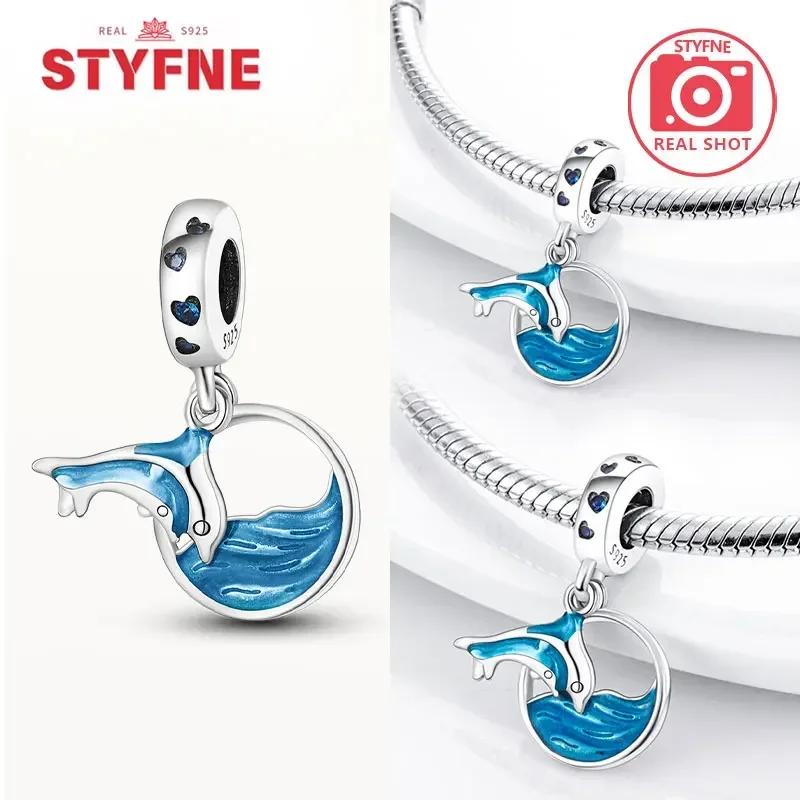 Женский браслет DIY Изысканные ювелирные изделия Подарки Оригинальные шармы Бусины Медь Морская серия Синяя черепаха Морская звезда Ракушка Подвески