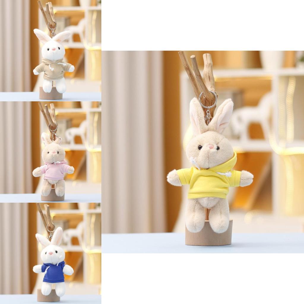 Hoodie Bunny Plush Keychain Toy Doll Cute Gift For Kids And Backpack Decoration