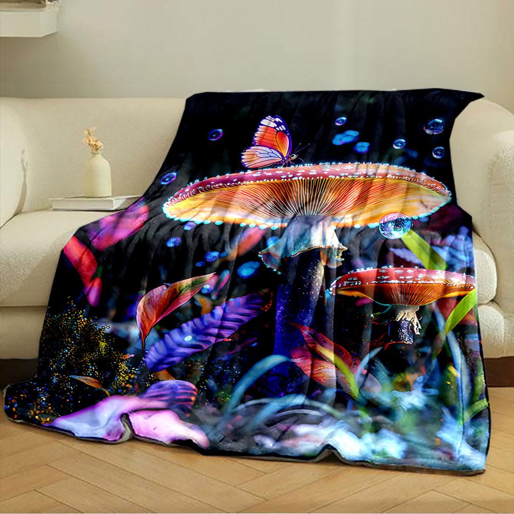 Mystical Butterfly Mushroom Blanket for all seasons blanket lunch break throw gift