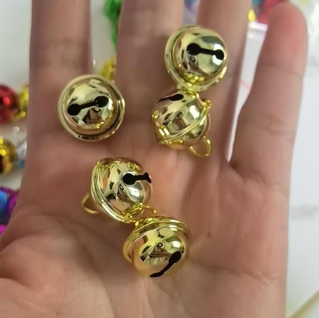 3 см Золотой Брелок с Большим Отверстием и Подвеска-Колокольчик для Ошейника Питомца - Рождественское Украшение