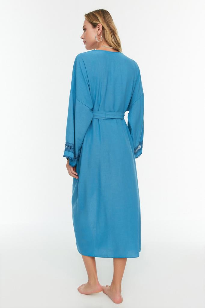 Женская мода, новое кимоно и кафтан, бирюзовый пояс миди, тканая лента, аксессуар, кимоно-кафтан из 100% хлопка