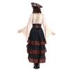Womens Vintage Elegant Sexy Fashion Halloween Ocean Nautical Pirate Costume Ruffle Maxi Dress