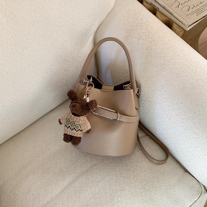 Сумка с узором «личи» — мягкая кожаная сумка-ведро — универсальная сумка через плечо для поездок на работу.