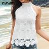 Summer Women's Fashion Solid Colour Hanging Neck Sleeveless Top
