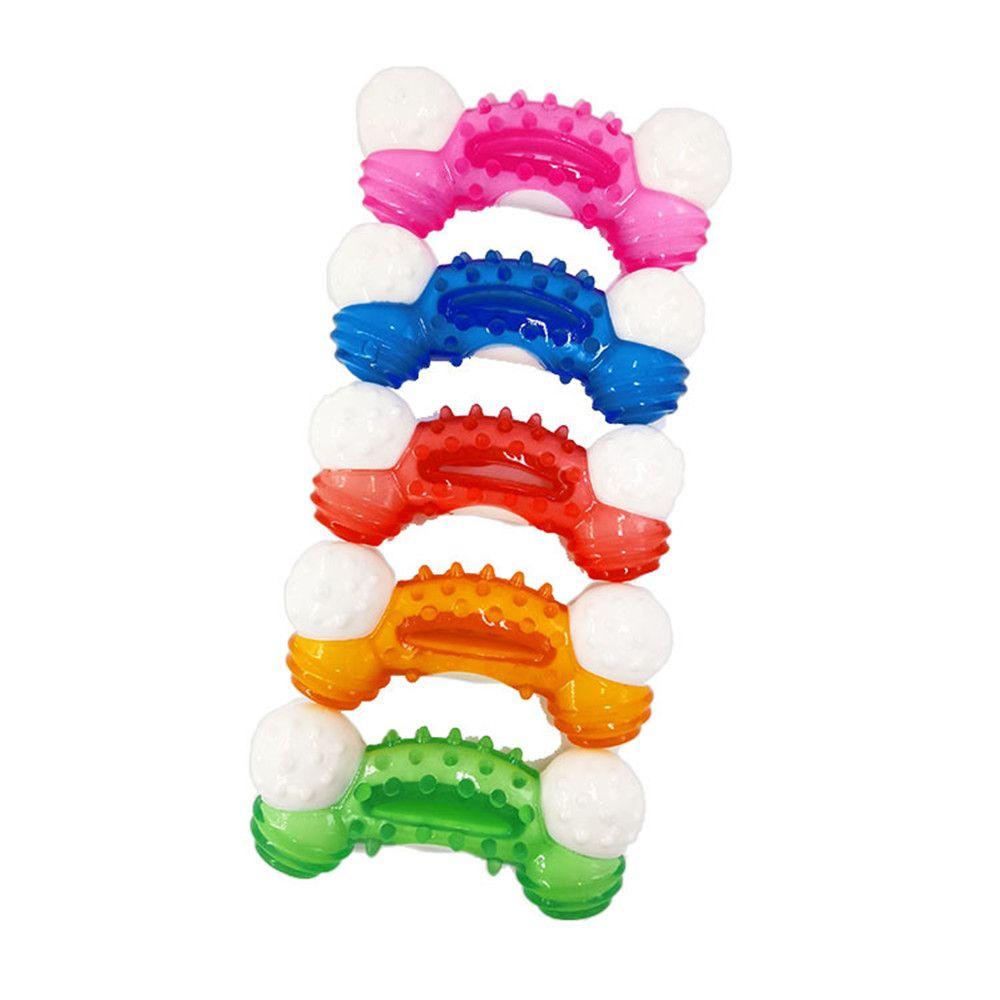 Bone Shape TPR Aggressive Chewer Teeth Cleaning Toy Pet Rubber Bite Interactive Dog Chew Toys