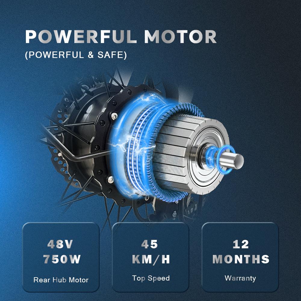 Складной электровелосипед Drvetion 20" 750 Вт Мотор Гидравлические тормоза Максимальная скорость 45 км/ч Городской электровелосипед Нагрузка 150 кг CT20