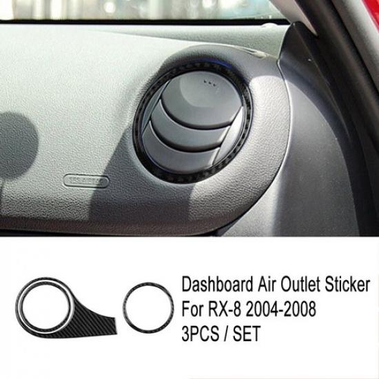 Carbon Fiber Dashboard Air Outlet Vent Panel Cover Trim For Mazda RX-8 2004-2008