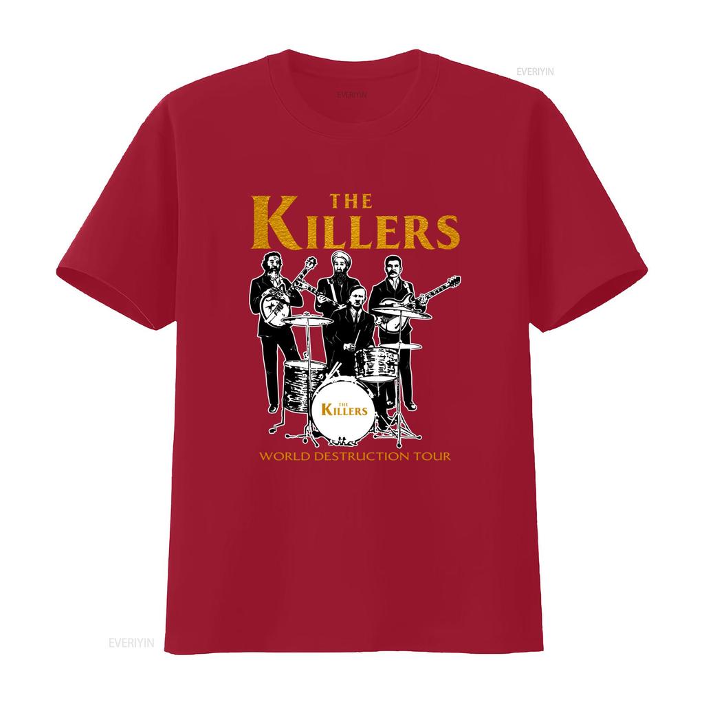 The Killers Alt Rock Band World Destruction Tour Brandon Flowers T Shirt S 234Xl SG417 vintage Washed Casual streetwear