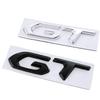 3d Metal Chrome Black Logo GT Emblem Letters Car Rear Trunk Badge Self-adhesive Sticker Accessories