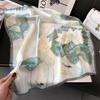 Floral Print Silk Square Scarf for Women Soft Satin Kerchief Hairbands Bag Ribbon Hijab Female Headband Gift Headscarf Neck Tie