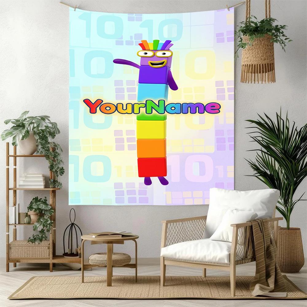 Numberblocks Custom Your Name Wall Decor Tapestry Art For Pet Memorial Birthdaywedding Party Backdrop Family Gift