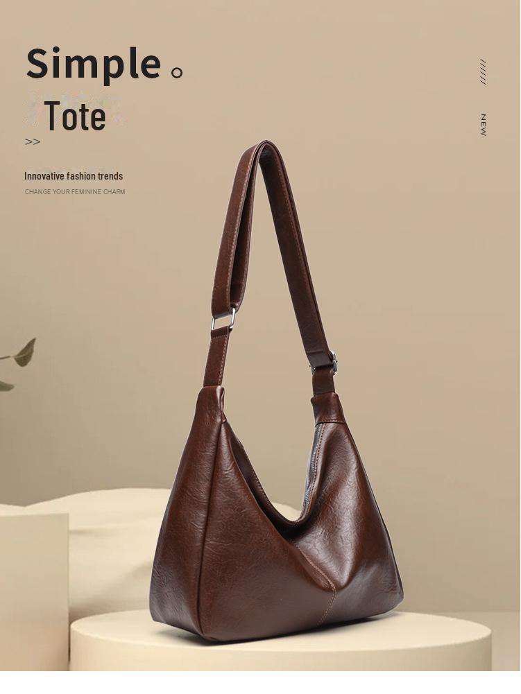 Женская сумка-мессенджер из мягкой кожи в стиле ретро 2025 года — вместительная универсальная сумка-тоут через плечо