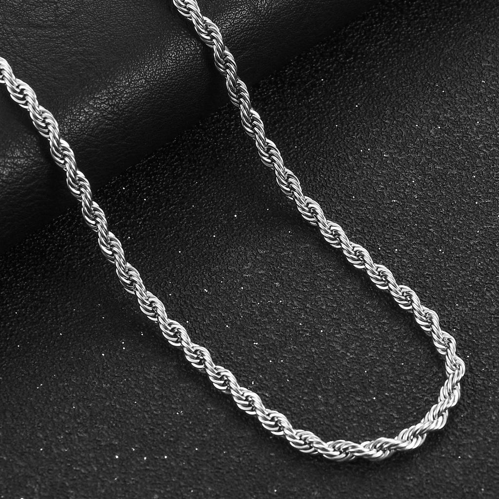 Мужская серебристая цепочка-чокер из нержавеющей стали с плетеным узором "крученый канат", женские модные водонепроницаемые аксессуары