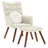 VidaXL Relaxation Chair with Stool Cream Velvet, Chair, Living Room Chair, Recliner, Chaise Lounge, Seat of 4016830